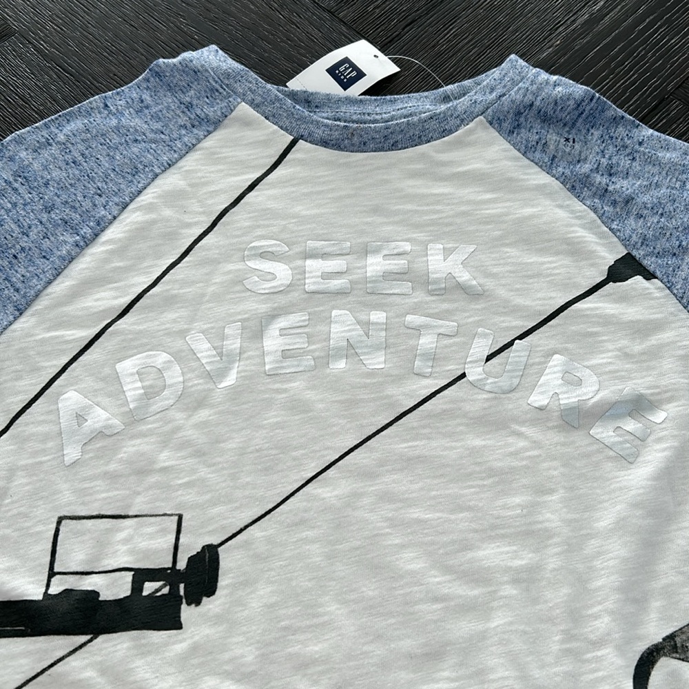 GAP Boys Metallic Skiing Winter Sports Seek Adventure Shirt size 12 - Picture 4 of 5
